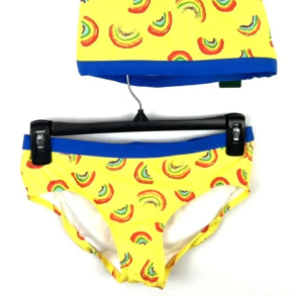 LL Bean Girl’s Yellow Two Piece Bikini Swimsuit Set Size 14